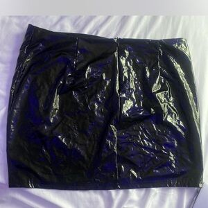 Black  Faux Leather Mini Skirt.